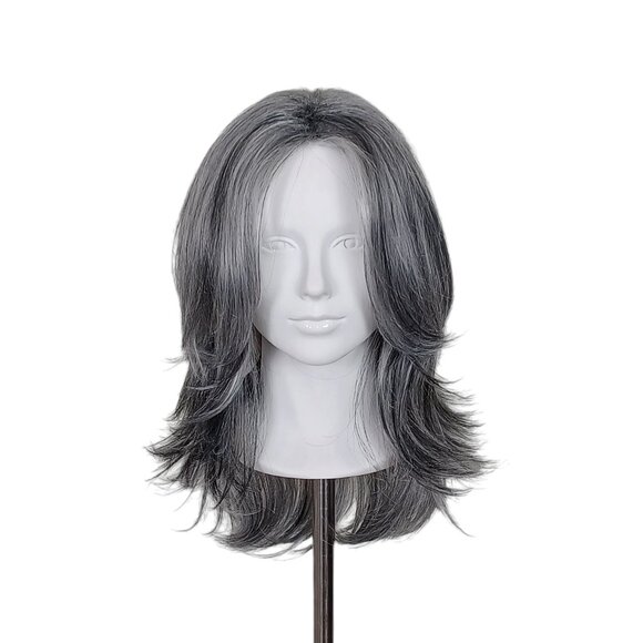 Grey Layered Medium Wig - Picture 1 of 12